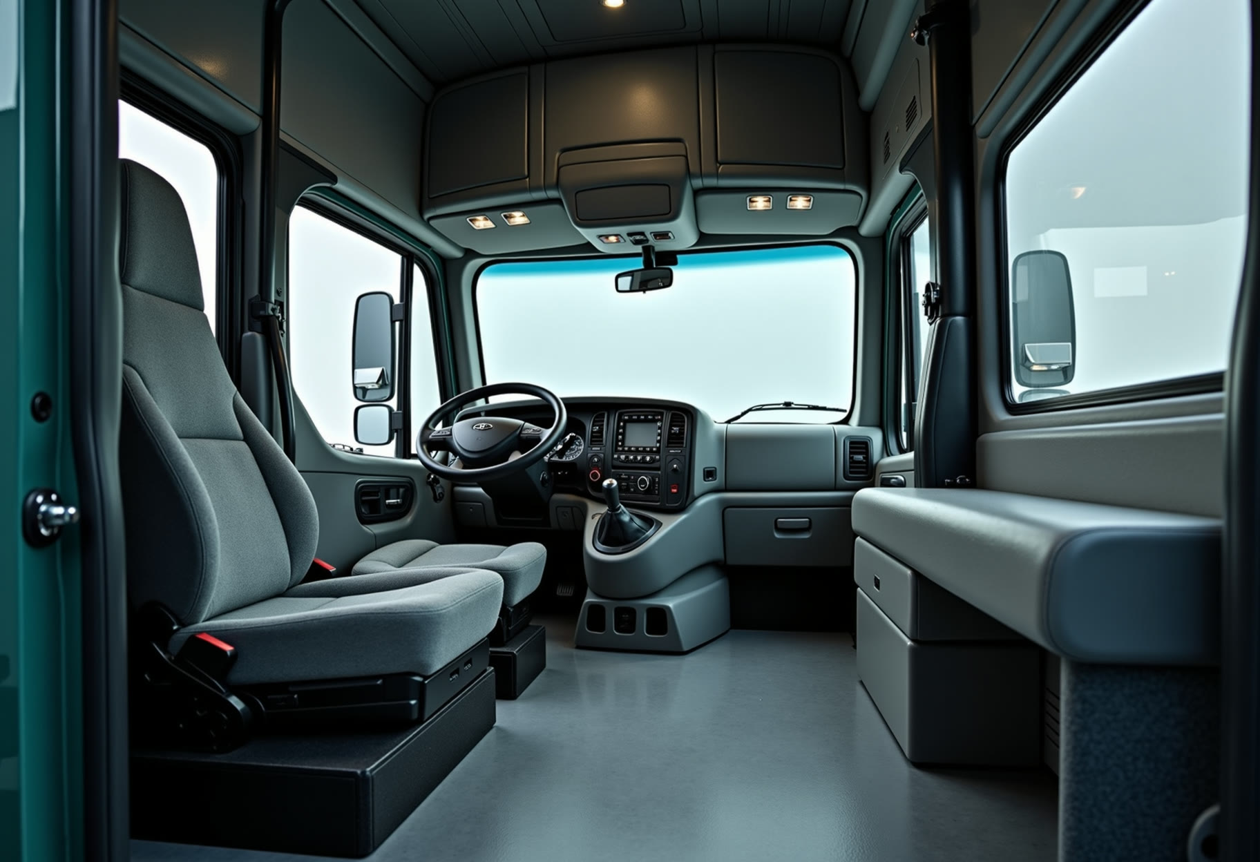 Truck interior after extraction